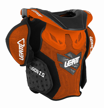 Leatt Fusion 2.0 защита шеи и тела подростковая, оранжево-черный Leatt Fusion 2.0 защита шеи и тела подростковая, оранжево-черный