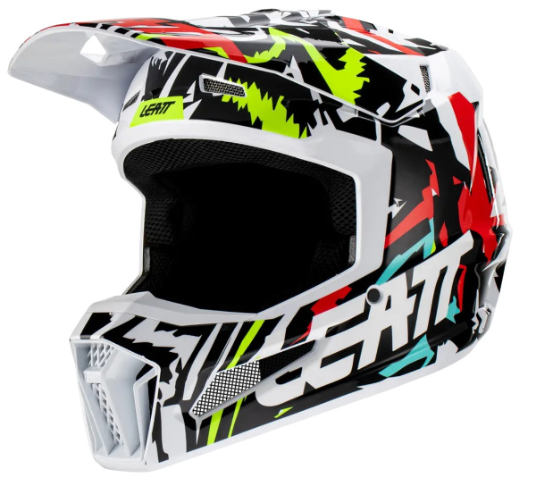 Leatt Kit Moto 3.5 Zebra шлем кроссовый + Velocity 4.5 мотоочки