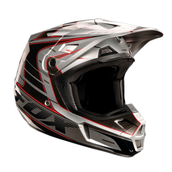 Fox Racing V2 шлем кросс, серебристо-черный