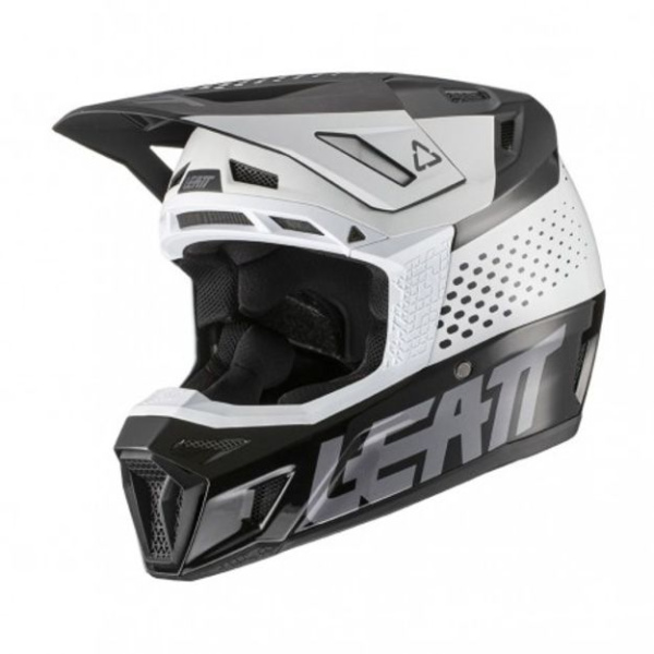 Leatt Kit Moto 8.5 V22 Black/White шлем кроссовый + Velocity 5.5 мотоочки