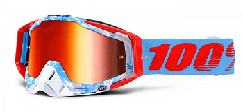 100% Racecraft Bobora/Mirror Red Lens мотоочки, красно-голубой, зеркальная красная линза