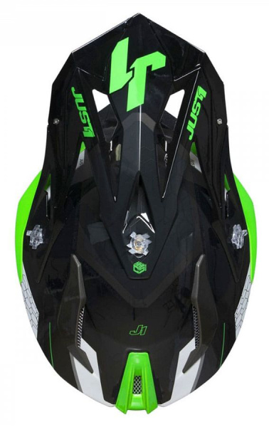 Just1 J18 Hexa Fluo Green Black White шлем кроссовый Just1 J18 Hexa Fluo Green Black White шлем кроссовый