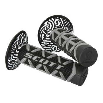 Scott Grips Diamond+Donuts тройные грипсы и донаты на руль, серо-черный