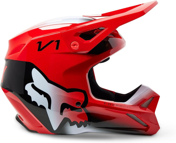 Fox Racing V1 Toxsyk Flow Red шлем кроссовый Fox Racing V1 Toxsyk Flow Red шлем кроссовый