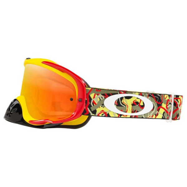 Oakley Crowbar Camo мотоочки, красно-желтый, оранжевая линза (OO7025-75)