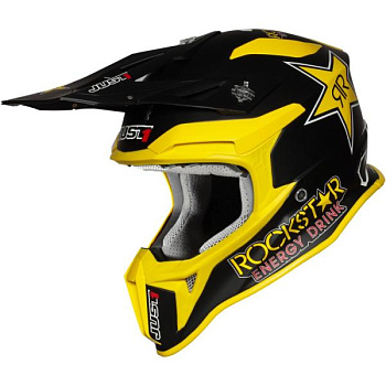 Just1 J18 RockStar шлем кроссовый, желто-черно-белый