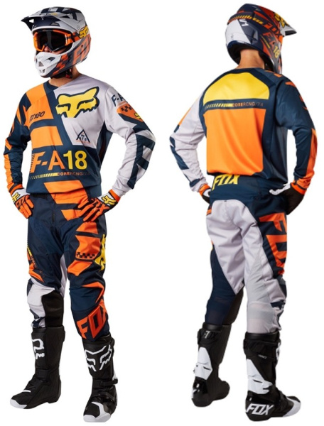 Fox Racing 180 Sayak Kids 2018 джерси детская, черно-оранжево-серый