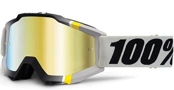 100% Accuri Primer Crystal/Mirror Gold Lens мотоочки,черно-серый