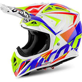 Airoh Aviator 2.2 шлем внедорожный, бело-желто-синий