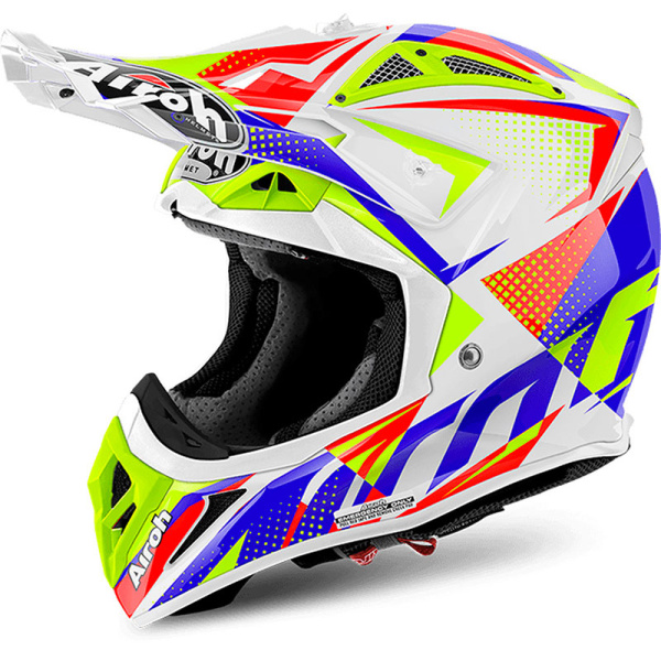 Airoh Aviator 2.2 шлем внедорожный, бело-желто-синий