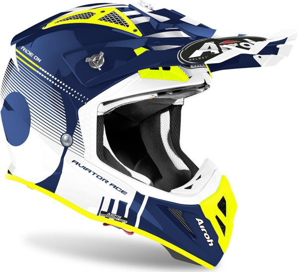 Airoh Aviator Ace Nemesi Blue Gloss шлем внедорожный Airoh Aviator Ace Nemesi Blue Gloss шлем внедорожный