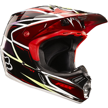 Fox Racing V3 Race шлем кроссовый, красно-черный