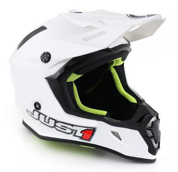 Just1 J38 Solid шлем кроссовый, белый глянцевый Just1 J38 Solid шлем кроссовый, белый глянцевый