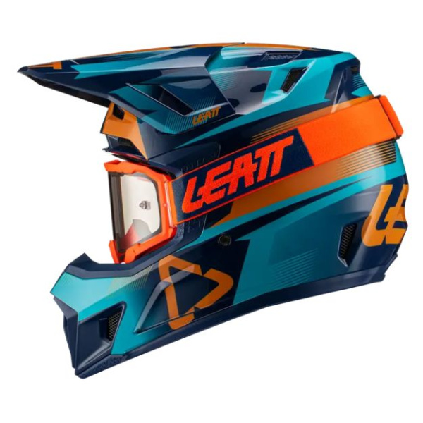 Leatt Kit Moto 7.5 V21 Blue шлем кроссовый + Velocity 4.5 мотоочки