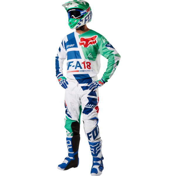 Fox Racing 180 Sayak 2018 комплект, бело-сине-зеленый