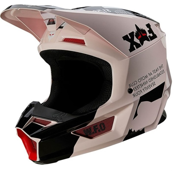 Fox Racing V1 Illmatik Pale Pink шлем кроссовый