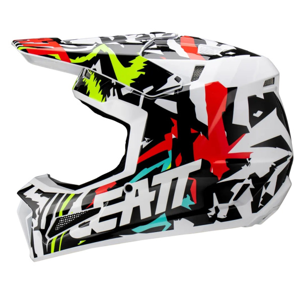 Leatt Kit Moto 3.5 Zebra шлем кроссовый + Velocity 4.5 мотоочки