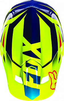 Козырек к шлему Fox V2 Race, сине-желтый