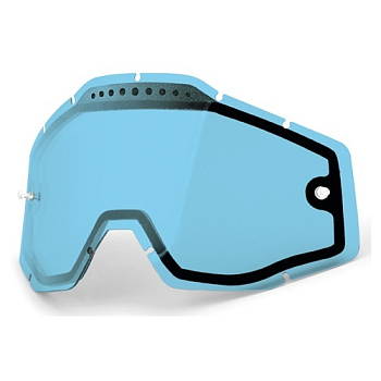 100% Racecraft/Accuri/Strata Vented Dual Blue линза двойная, голубой