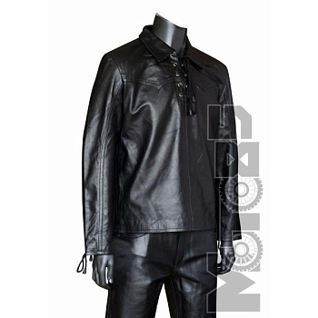 First M741SA Рубашка кожаная на шнуровке из овчины