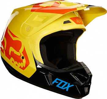 Fox Racing V2 Preme 2018 шлем кроссовый, черно-желтый