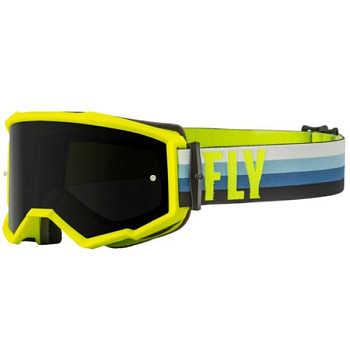 Fly Racing Zone 2022 мотоочки, желто-синий, черная тонированная линза