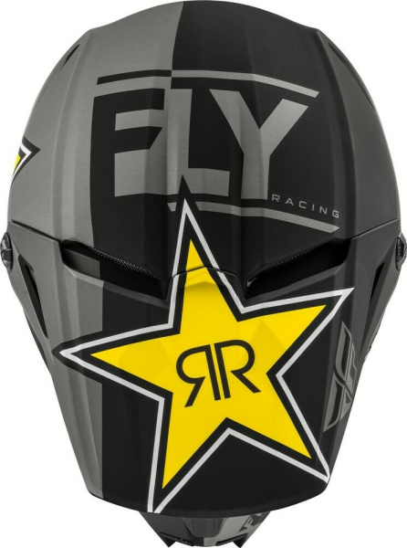 Fly Racing Kinetic Rockstar Ece шлем кроссовый, серо-черно-желтый матовый Fly Racing Kinetic Rockstar Ece шлем кроссовый, серо-черно-желтый матовый