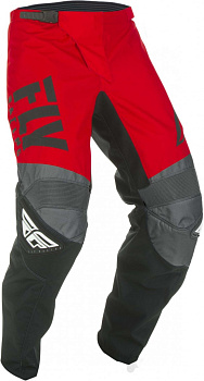 Fly Racing F-16 2019 мотоштаны подростковые, красно-черно-серый