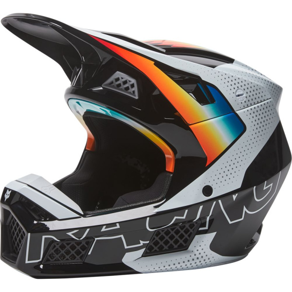 Fox Racing V3 RS 2022 Relm Black/White шлем кроссовый