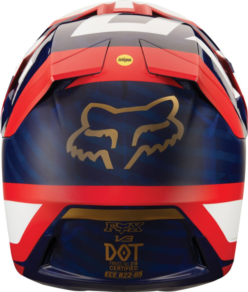 Fox Racing V3 Preest 2018 шлем кроссовый, сине-красный