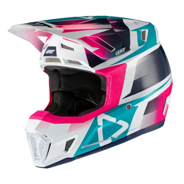 Leatt Kit Moto 7.5 V21 Pink шлем кроссовый + Velocity 4.5 мотоочки