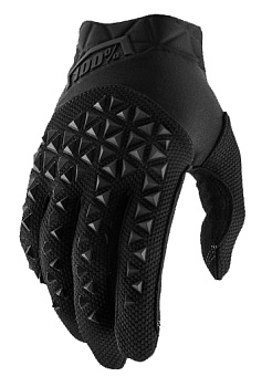 100% Airmatic Black/Charcoal мотоперчатки, черный