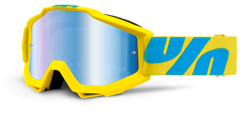 100% Accuri Fiji/Mirror Blue Lens мотоочки, желто-синий, зеркальная синяя линза