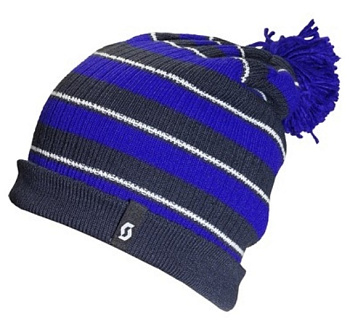 Scott Ringer шапка с помпоном, черно-бело-синий