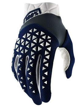 100% Airmatic Navy/Steel/White мотоперчатки, сине-белый