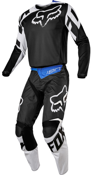 Fox Racing 180 Race 2017 комплект кросс, черно-белый