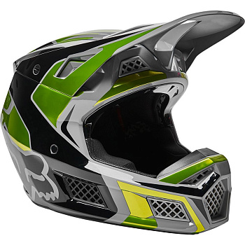 Fox Racing V3 RS 2022 Mirer Flow Yellow шлем кроссовый