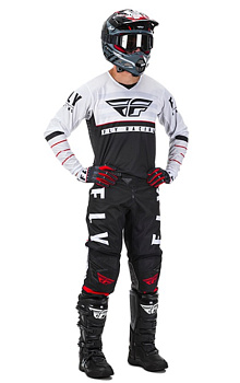 Fly Racing Kinetic K120 2020 комплект, черно-белый Fly Racing Kinetic K120 2020 комплект, черно-белый