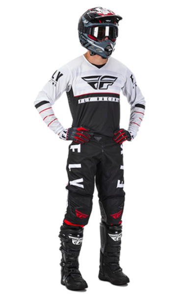 Fly Racing Kinetic K120 2020 мотоштаны, черно-белый Fly Racing Kinetic K120 2020 мотоштаны, черно-белый