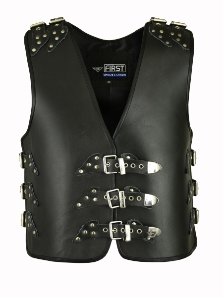 First V709 Жилет мужской клубный кожа 4мм, XS-3XL.