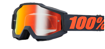 100% Accuri Matte Gunmetal Mirror Red Lens мотоочки