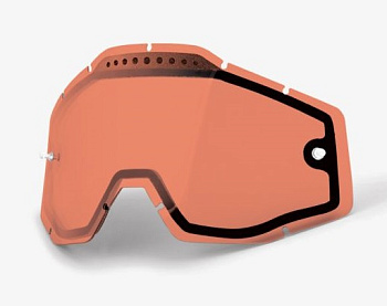 100% Racecraft/Accuri/Strata Vented Dual Pane Lens Anti-Fog Rose линза