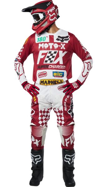 Fox Racing 180 Czar 2019 мотоштаны, красно-белый Fox Racing 180 Czar 2019 мотоштаны, красно-белый