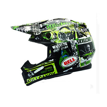Шлем Bell Moto 9 Skullcandy Scream Off-Road (черно-зеленый)