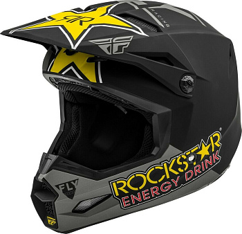 Fly Racing Kinetic Rockstar Ece шлем кроссовый, серо-черно-желтый матовый Fly Racing Kinetic Rockstar Ece шлем кроссовый, серо-черно-желтый матовый
