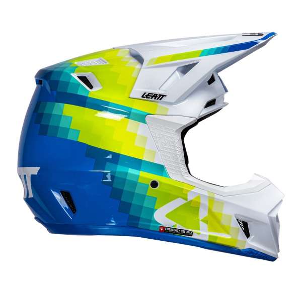 Leatt Kit Moto 7.5 V26 Pixel Blue шлем кроссовый + Velocity 4.5 мотоочки
