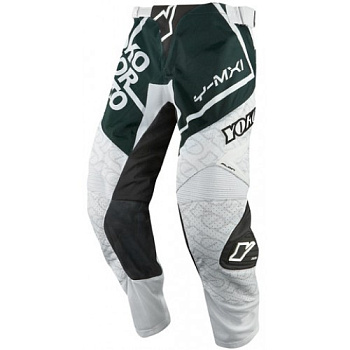 YOKO Y-MX1 Youth мотоштаны подростковые, темно-зелено-белый