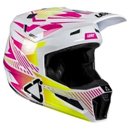 Leatt Kit Moto 3.5 V26 Storm Pink шлем кроссовый + Vizion 3.5 мотоочки