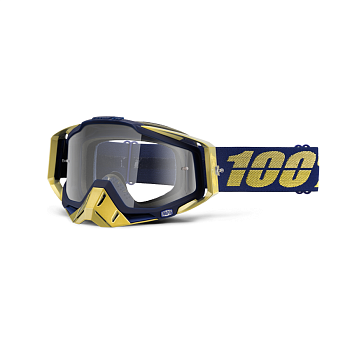 100% Racecraft Renaissance Clear Lens мотоочки, сине-золотистый, прозрачная линза