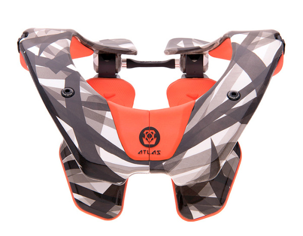 Atlas Prodigy 2018 защита шеи подростковая, оранжево-черно-белый (74-84 см)